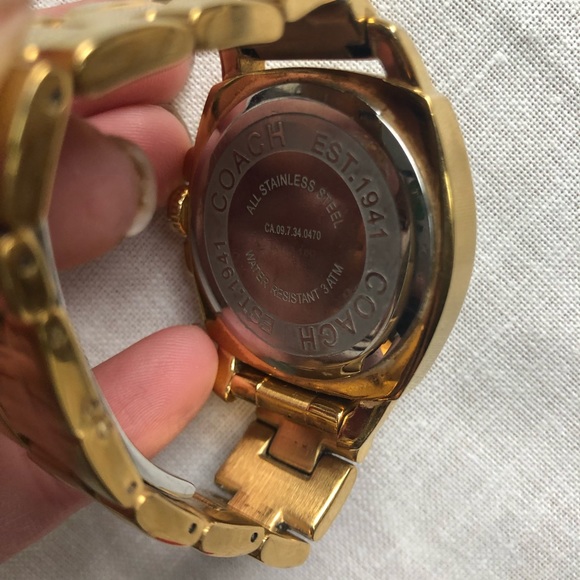Gold and diamond accent coach watch - Picture 5 of 7